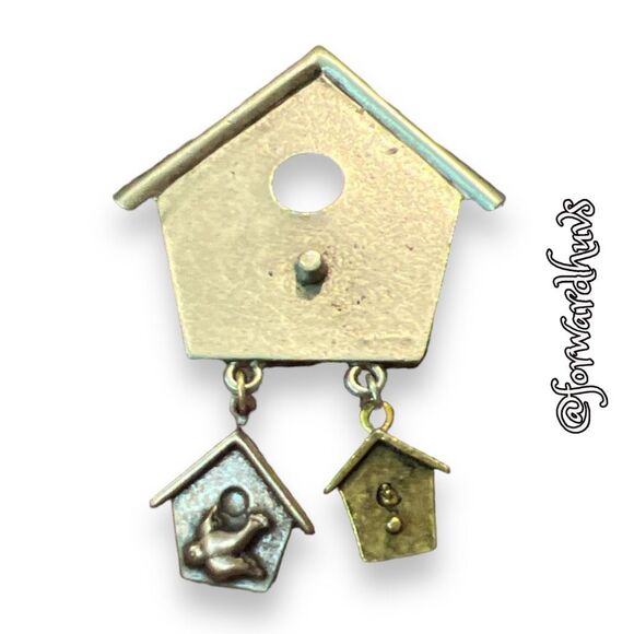 Bundle Sale 3 for $15 | Tri-Colored Birdhouse Brooch - Picture 1 of 10